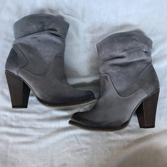 MIA Limited Edition Gray Slouchy Heeled Ankle Relaxed Festival Boot - Picture 9 of 9